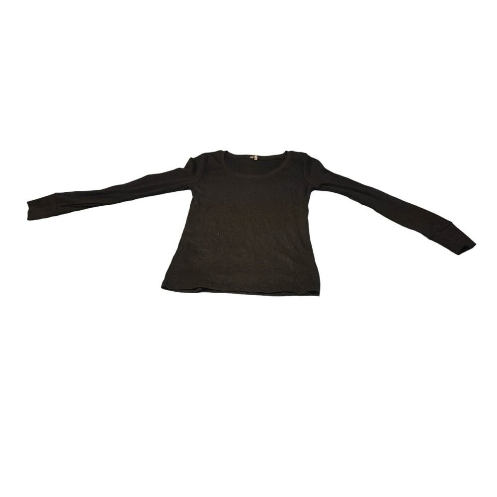 Womens Splash Medium Knit Shirt BLACK Rounded Bottom LACE SHOULDERS